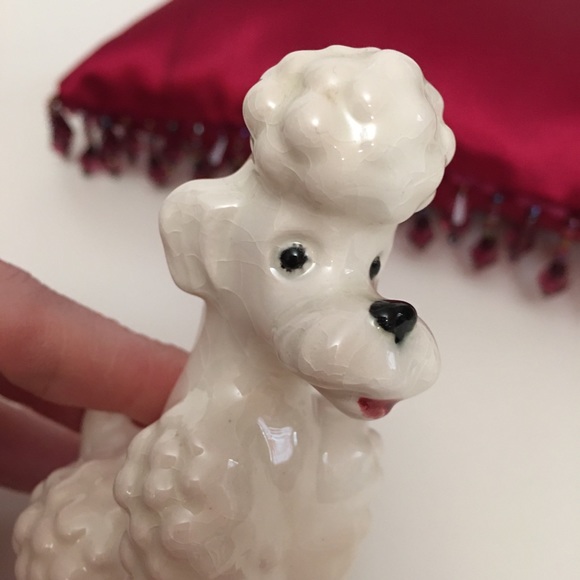 Vintage Goebel Retro Miniature Figurine White Poodle Curly Hair Puppy Dog - Picture 5 of 13